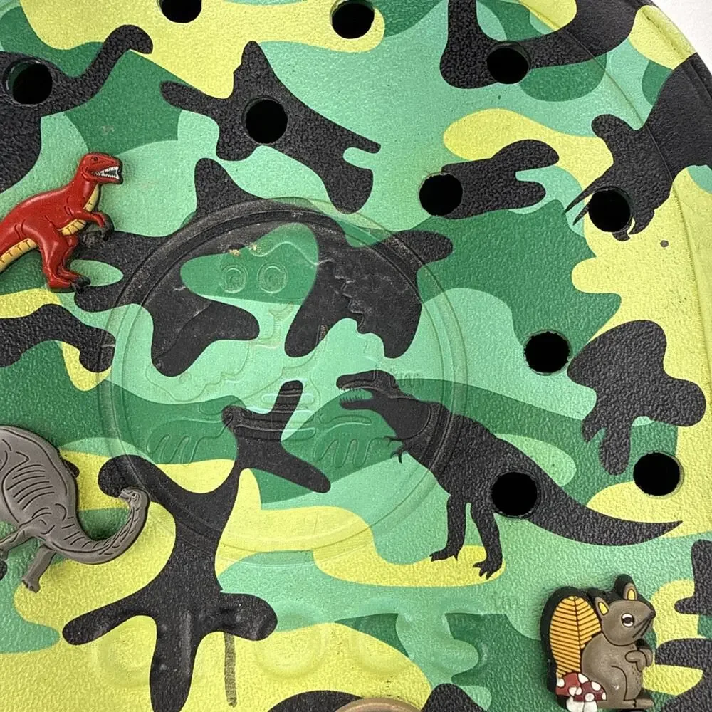 Crocs Kids Green‎ Dinosaur Camo Mini Backpack Dino Jibits Charms Lightweight